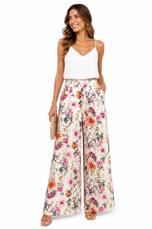 White Flower Palazzo