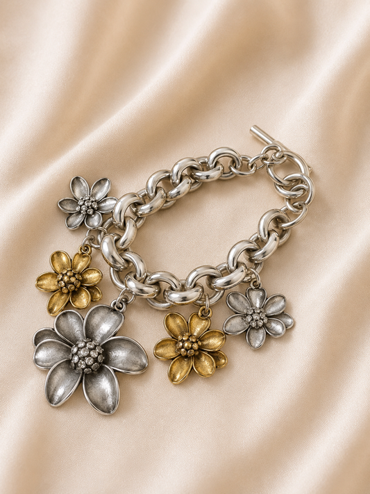 Silver Flower Bracelet
