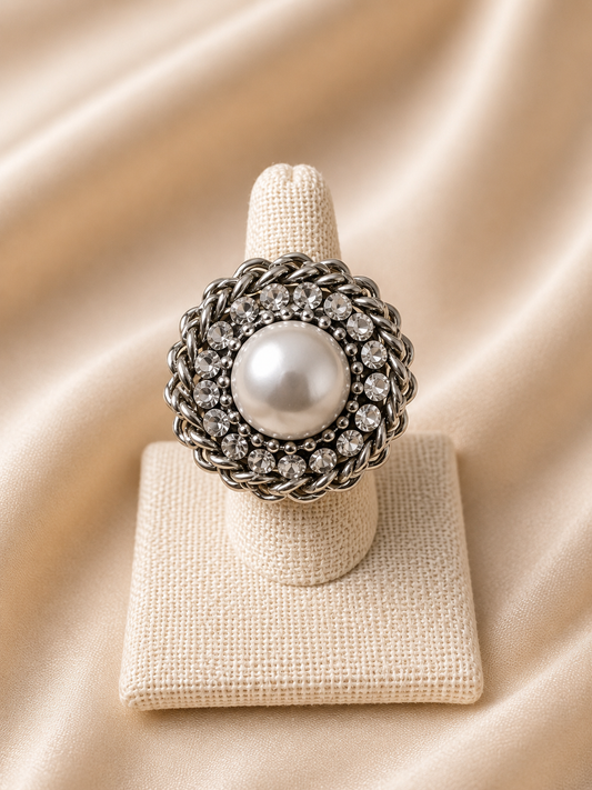 Silver Pearl Ring