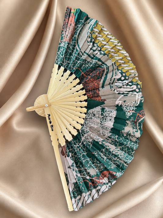 Tropical Green Hand Fan
