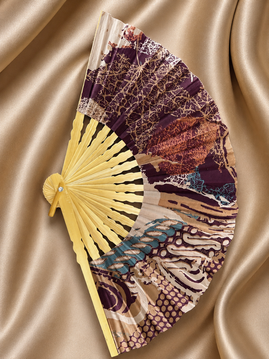 Tropical Brown Hand Fan