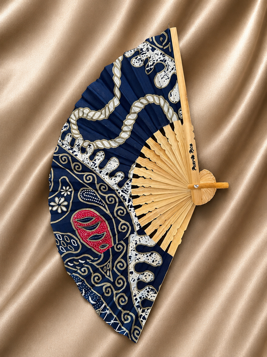 Tropical Blue Hand Fan