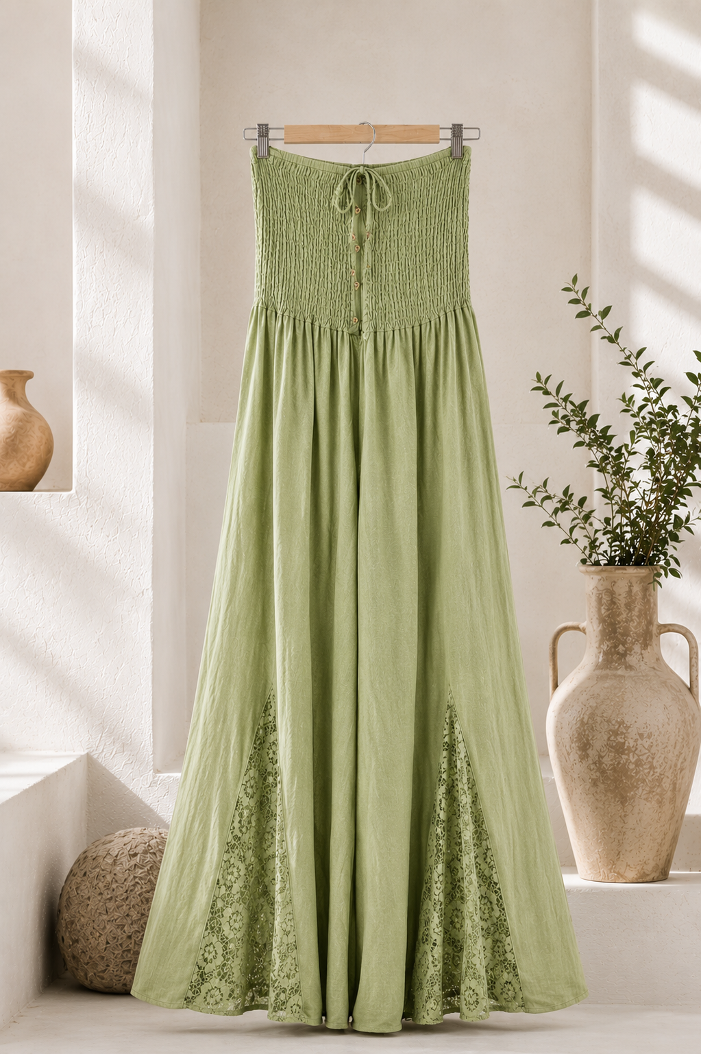 Green Embroidery Dress