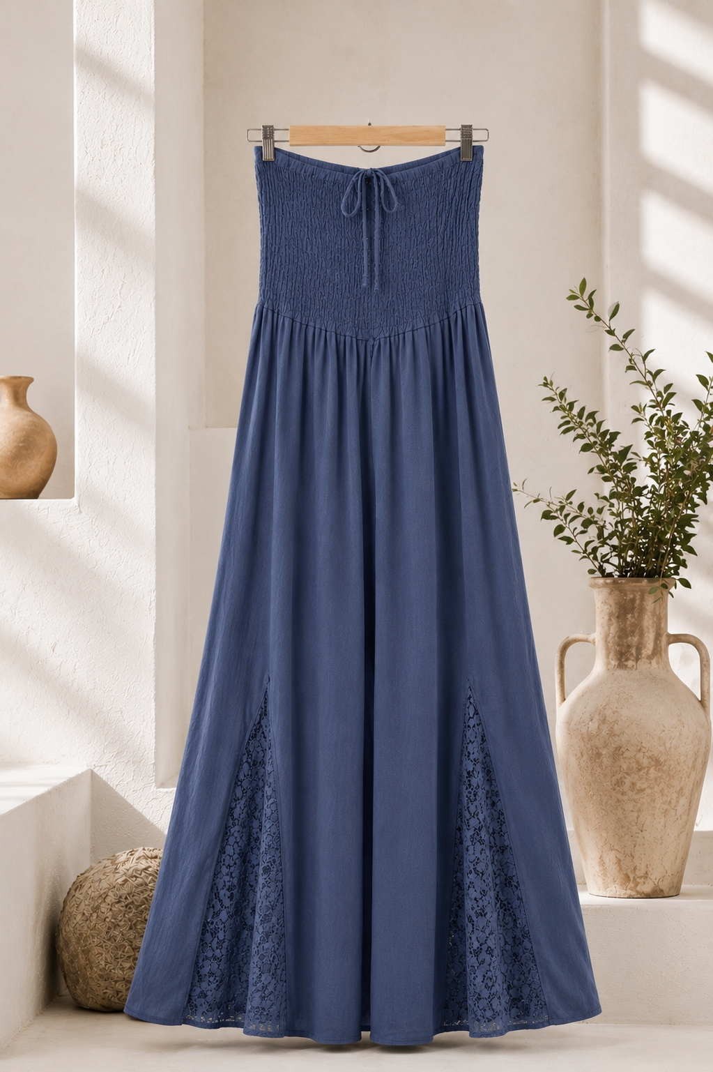 Navy Embroidery Dress