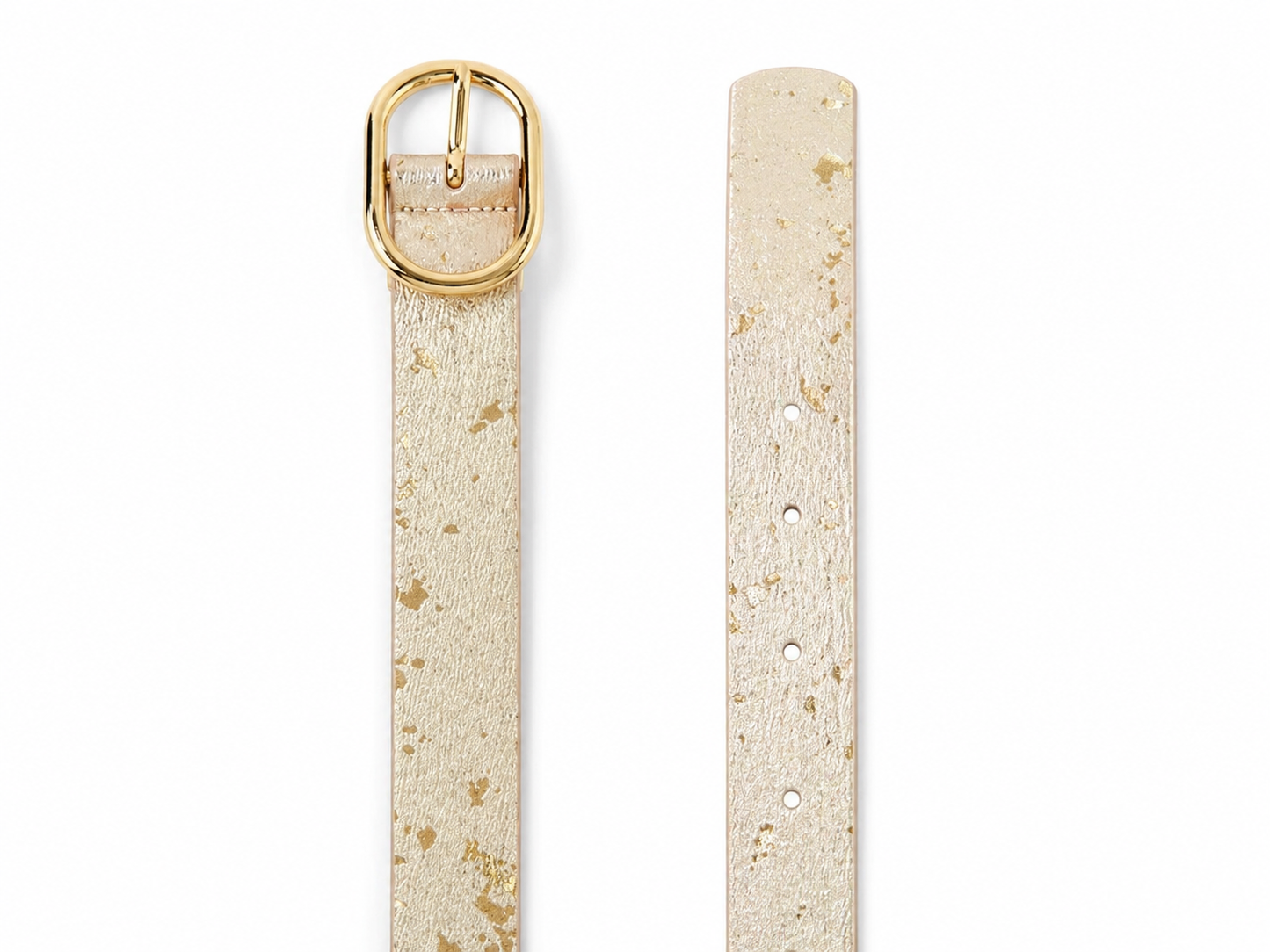 Gold Shimmer Glam Leather Belt