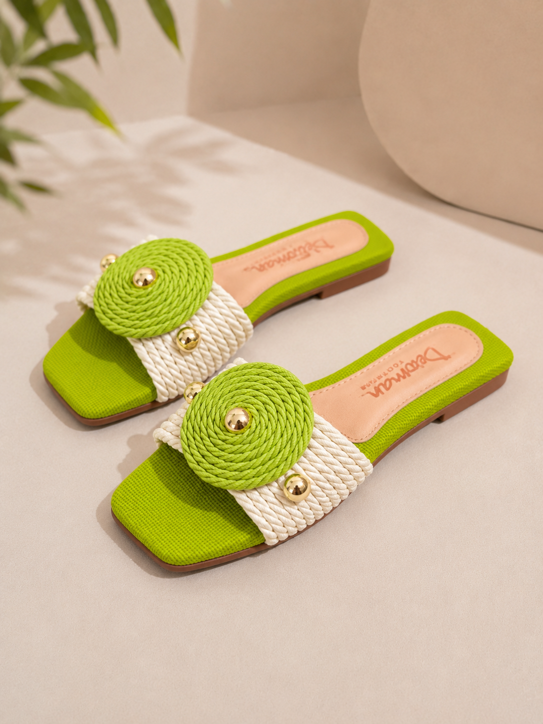 Lime Bloom Statement Sandals