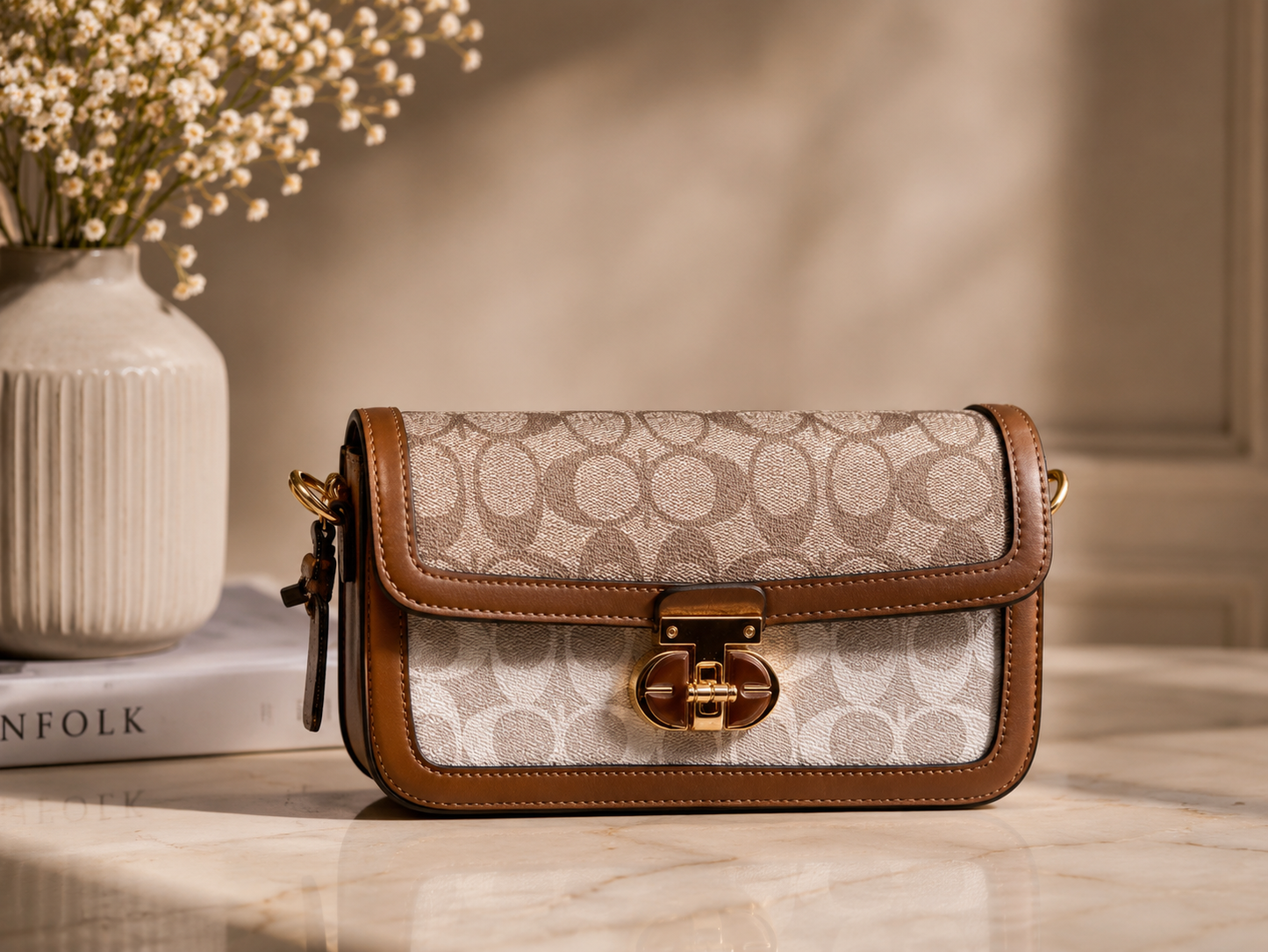 Brown Monogram Shoulder Bag