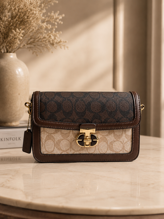 Dark Brown Monogram Shoulder Bag