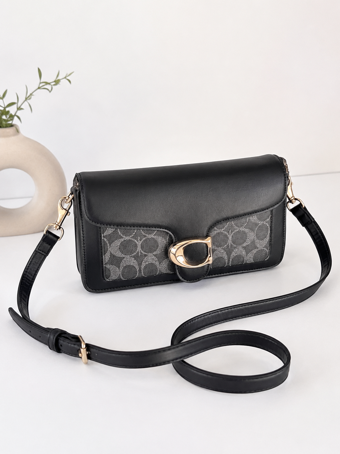 Black Monogram Shoulder Bag