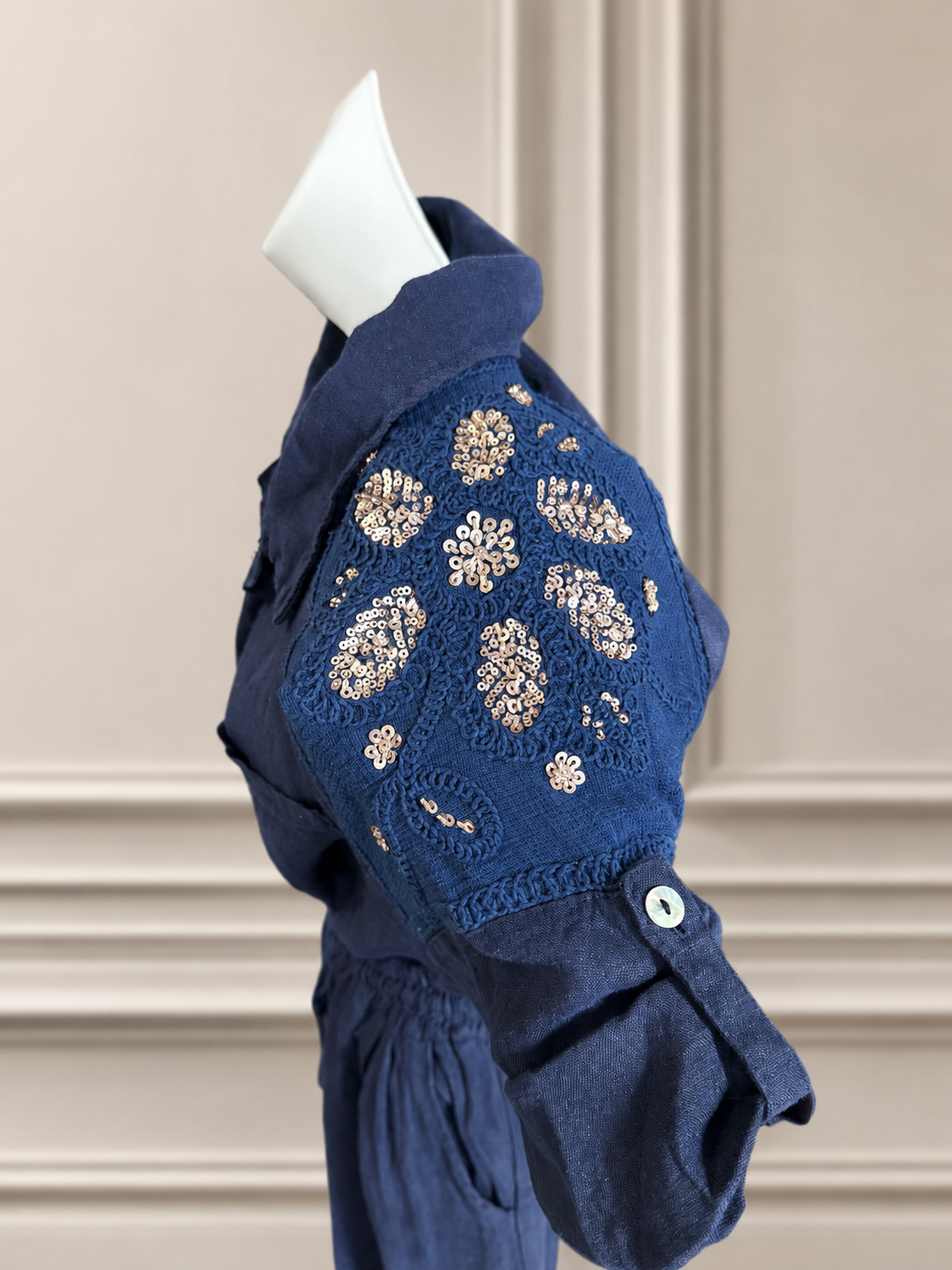 Navy Set with Blouse and Pant-One Size