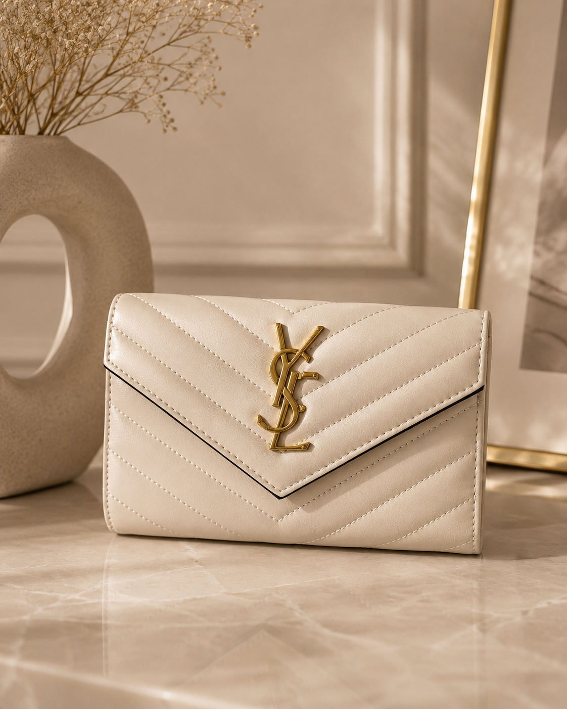 Ivory Matte Inspired Designer Handclutch