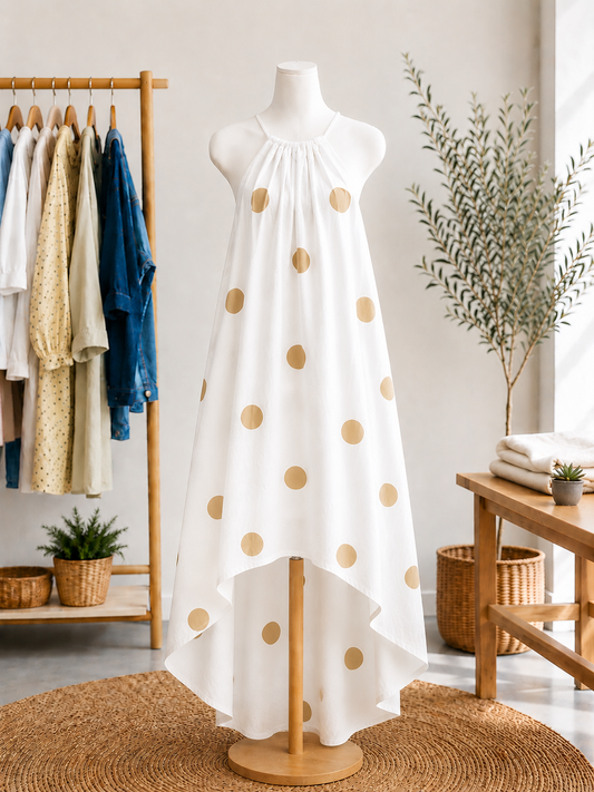 White Dot Breeze Dress