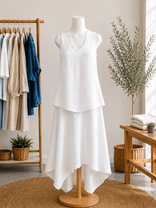 White Linen Layered Set-One size