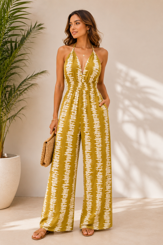 Pacifica Jumpsuit-Light Green