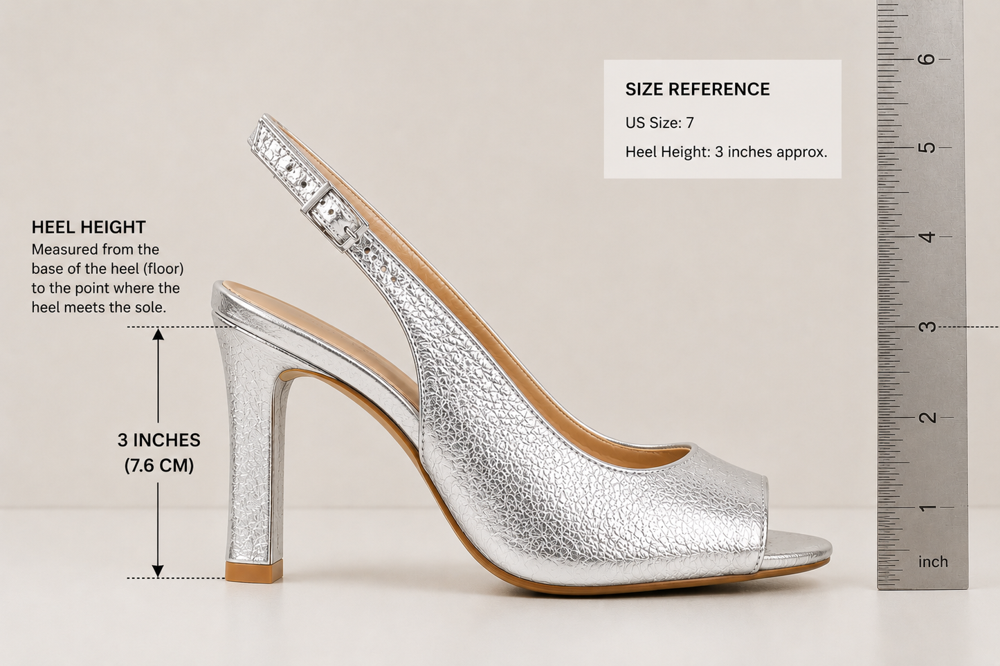 Silver Leather Heels