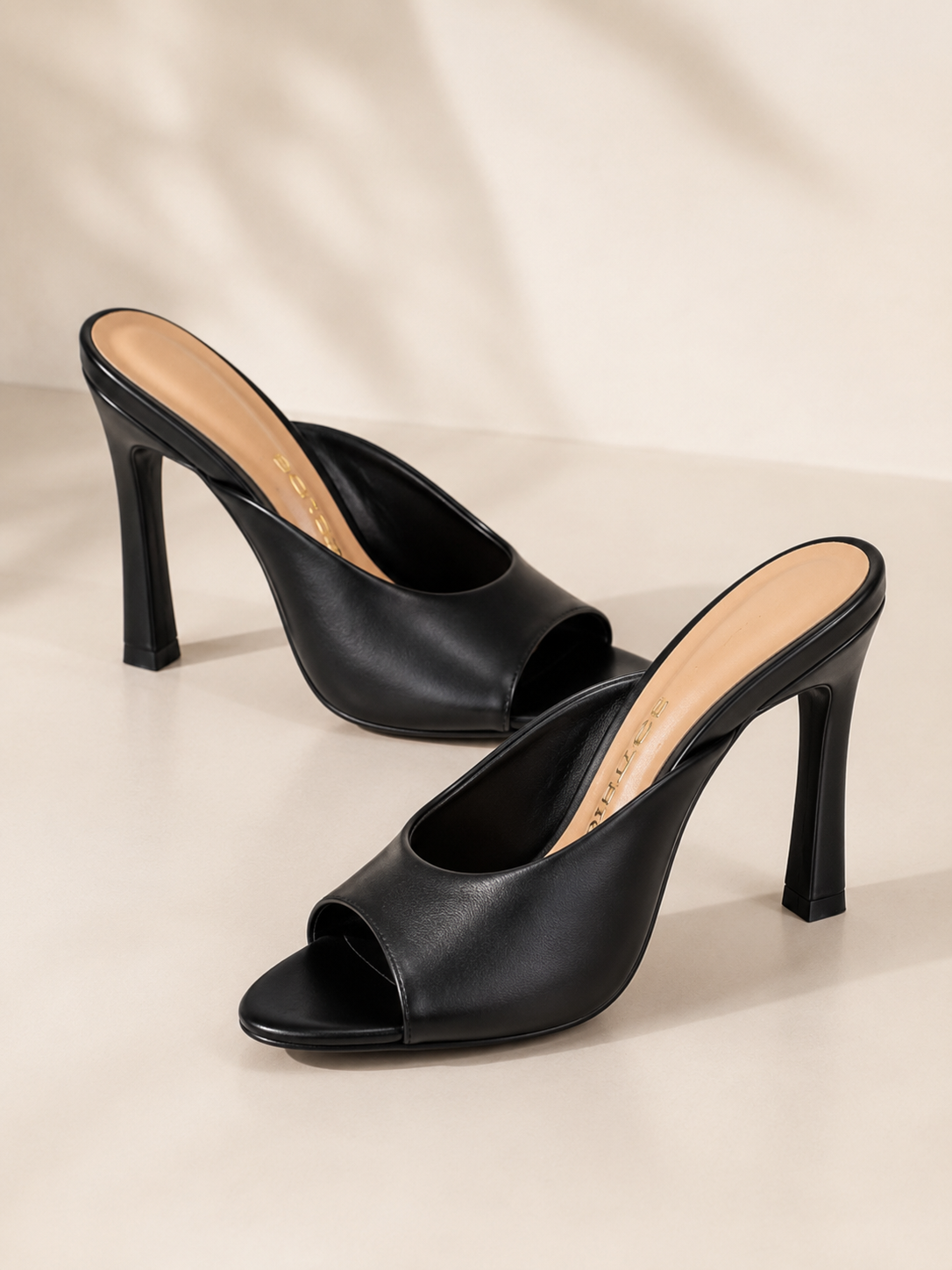 Black Elegant Leather Heels