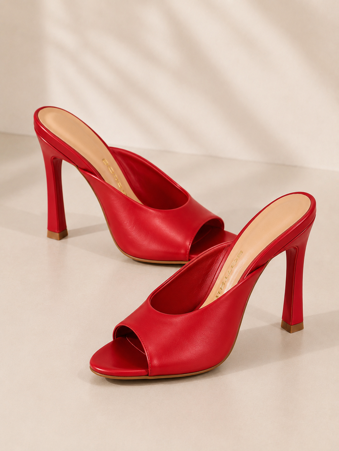 Red Leather Elegant Heels