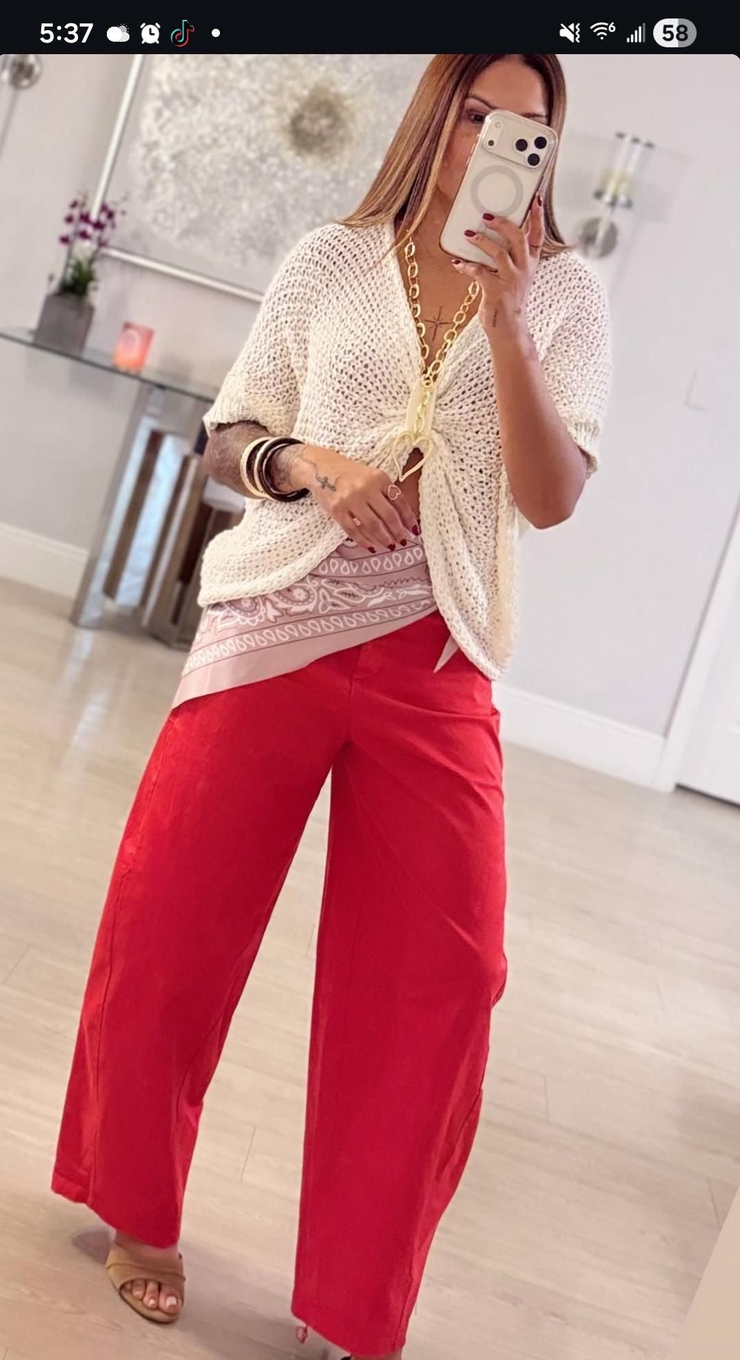 Red Sand Palazzo Pant