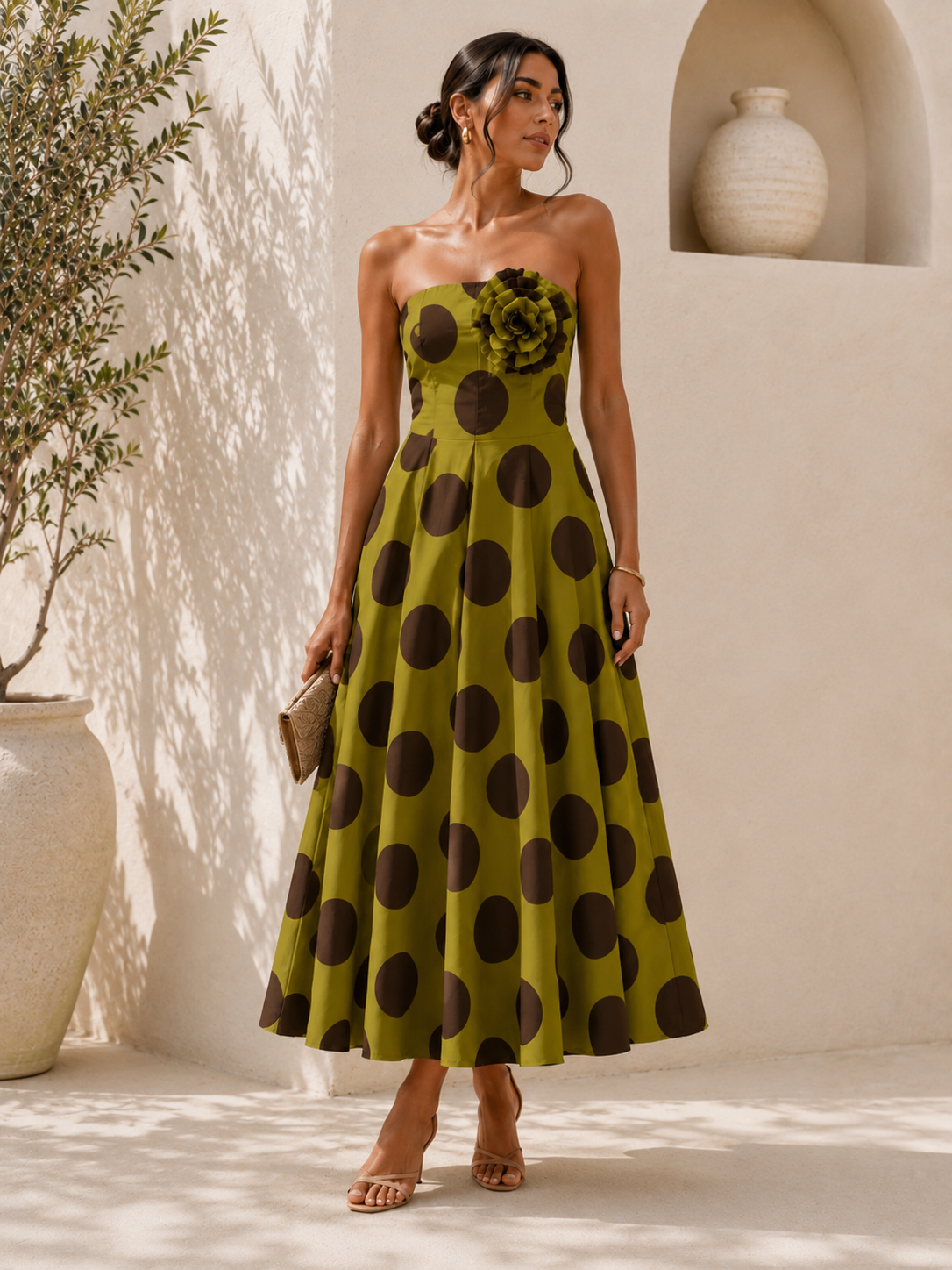 Polka Dot Green Dress