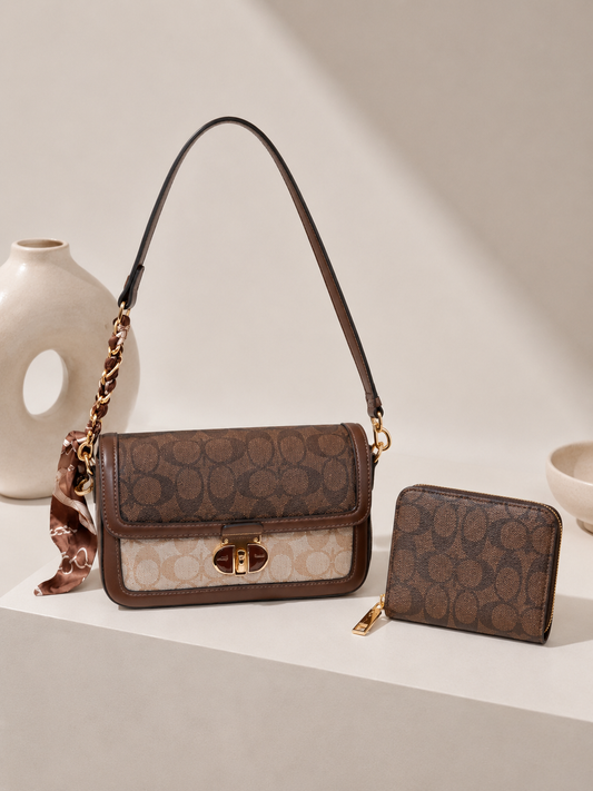 Dark Brown Monogram Shoulder Bag
