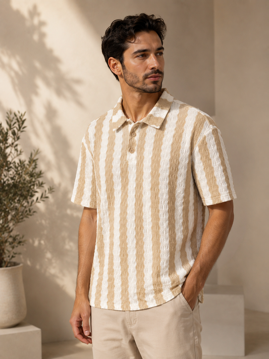 Sand & Ivory Knit Polo