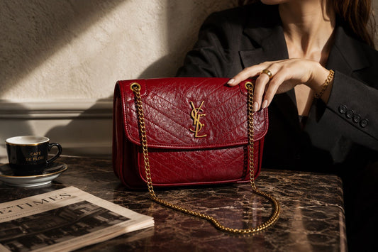 Red Luxe Chain Shoulder Bag
