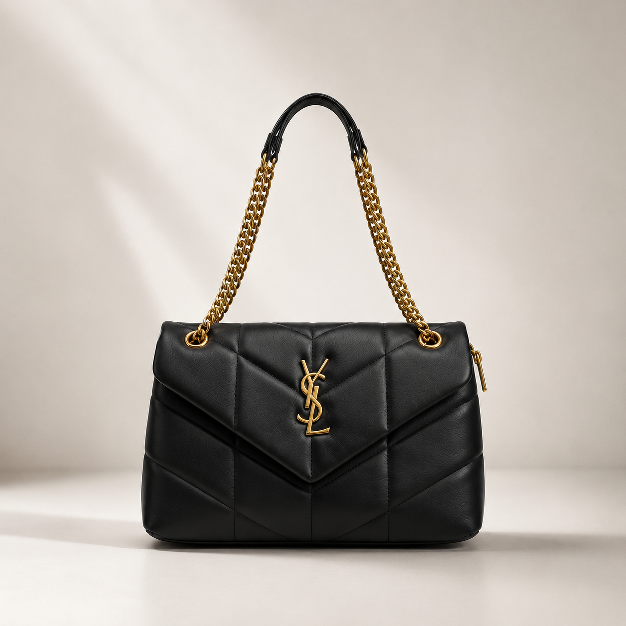 Black Luxe Quilted Chain Bag