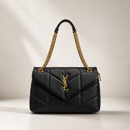 Black Luxe Quilted Chain Bag