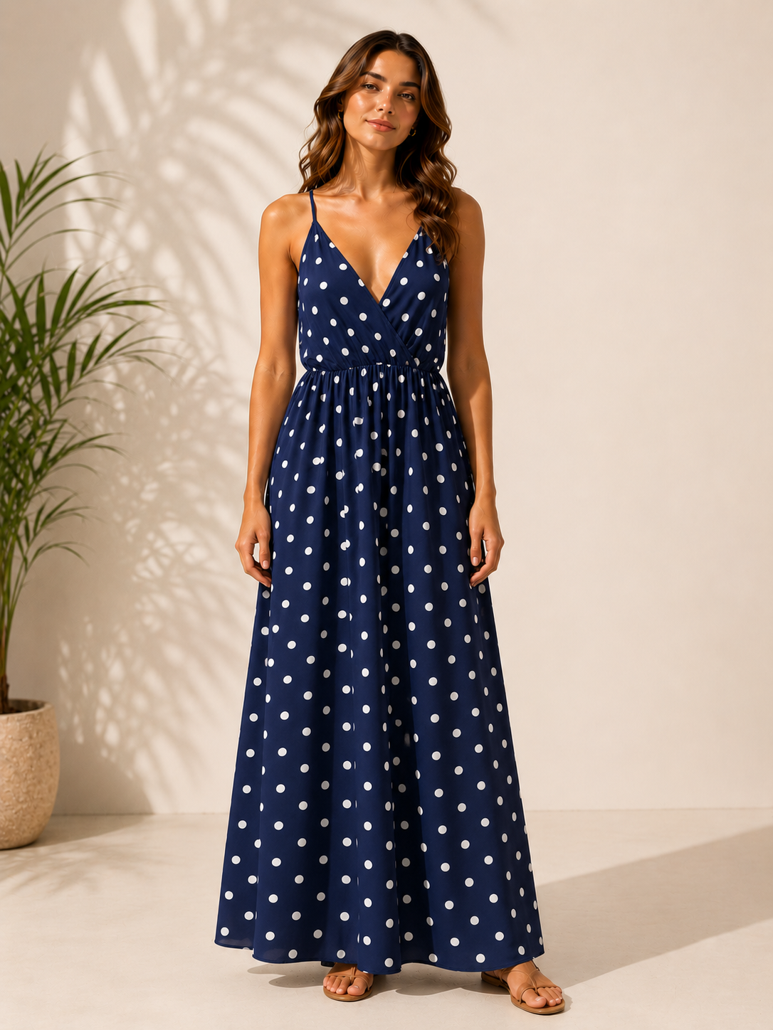 Italian Navy Polka Dot Dress