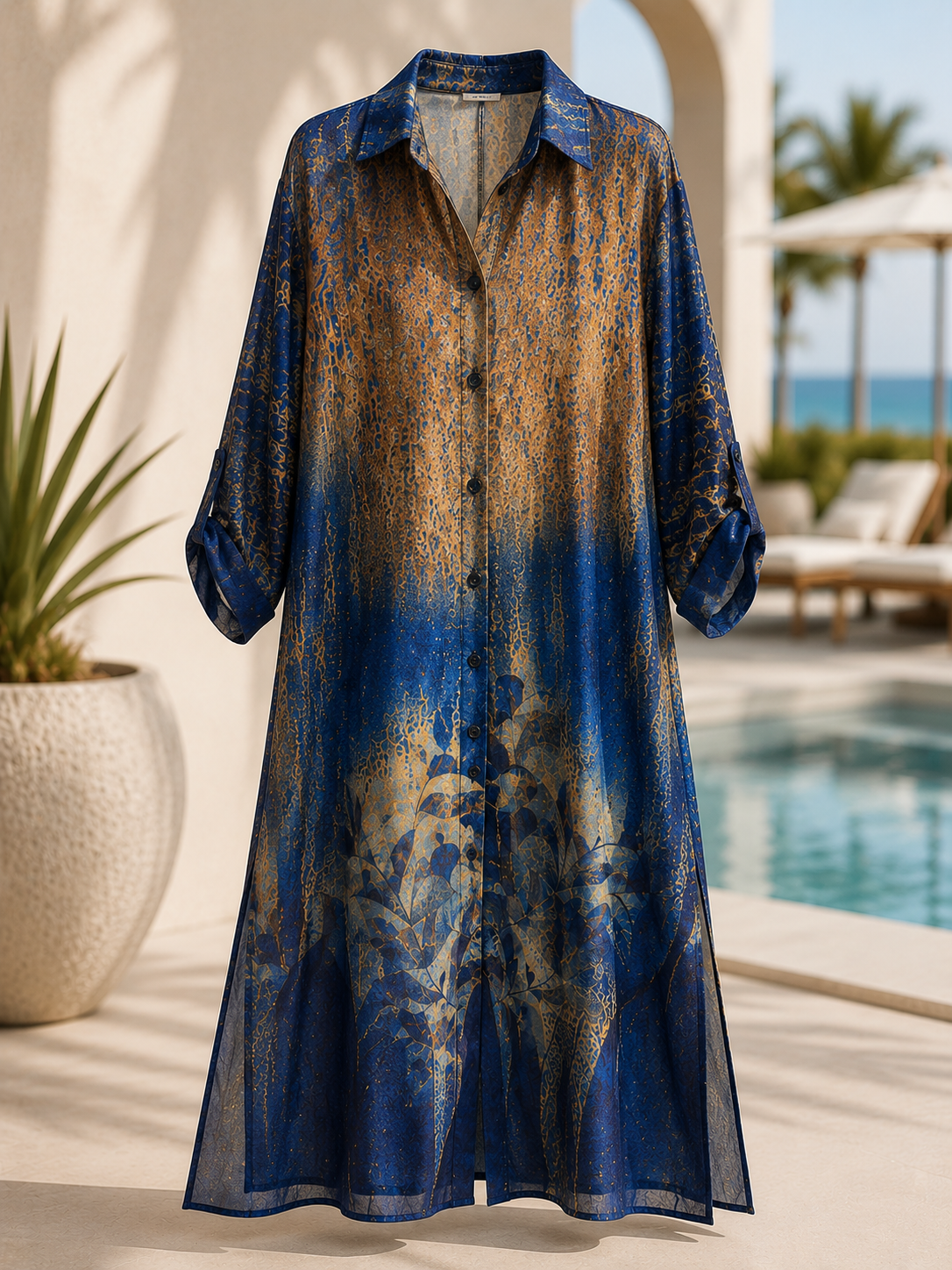Azure Oasis Tunic Set