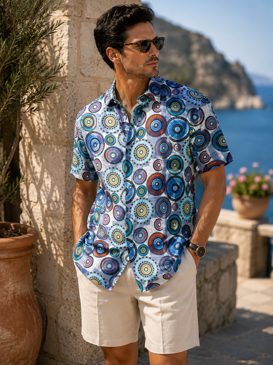 Mens Shirt Button Down Multi