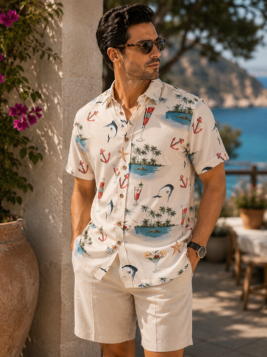 Men's Short Sleeve Shirt Print