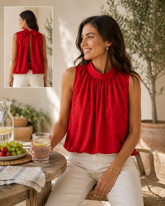 Red Stamp Blouse