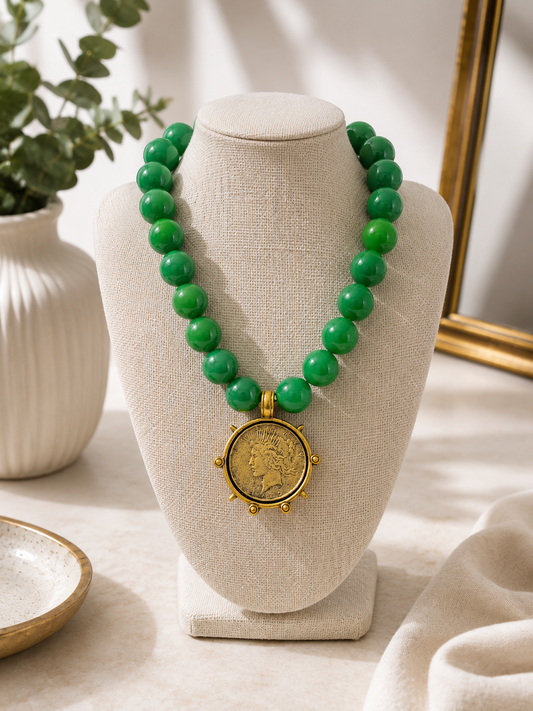 Muse Statement Necklace Green