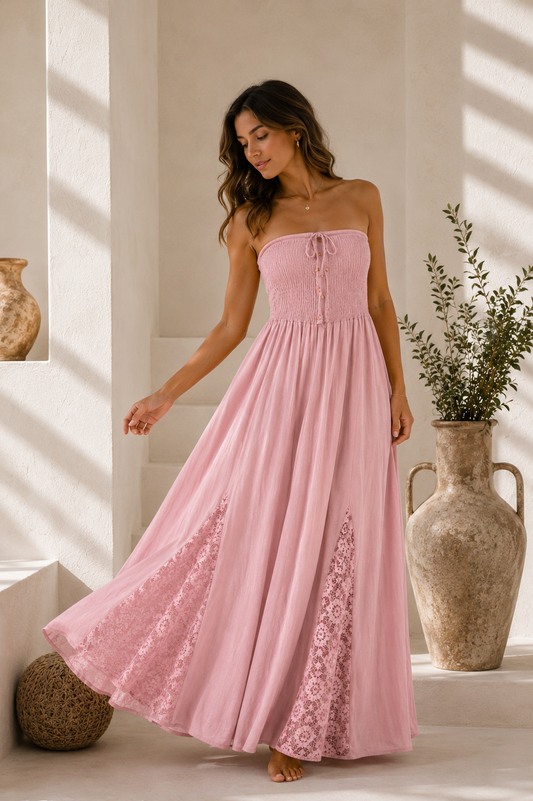 Pink Embroidery Dress