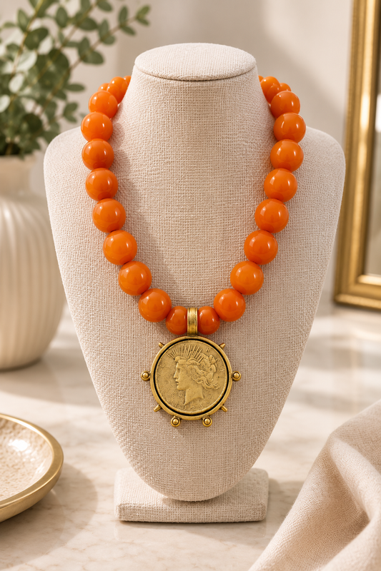 Muse Statement Necklace Orange