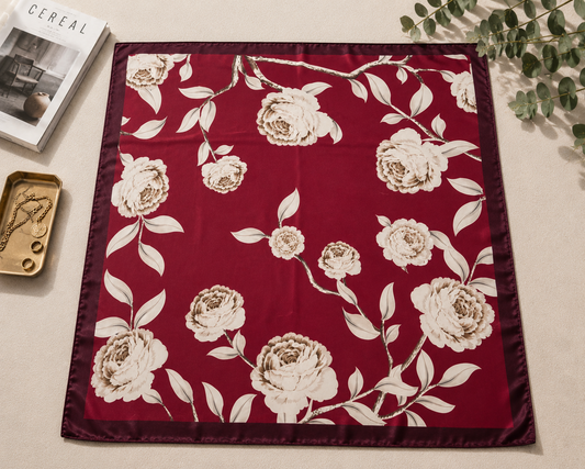 Red Scarf With Flowers