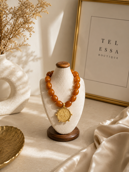 Amber Heritage Statement Necklace Horses