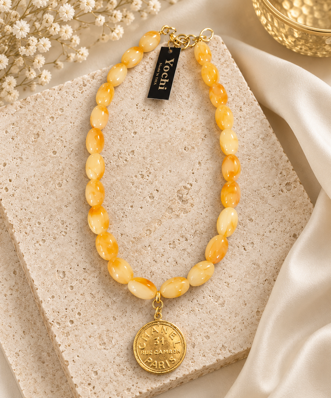 Amber Glow Coin Necklace
