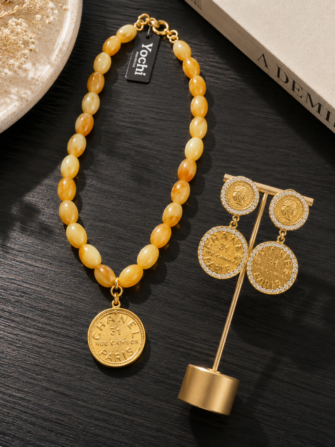 Amber Glow Coin Earrings