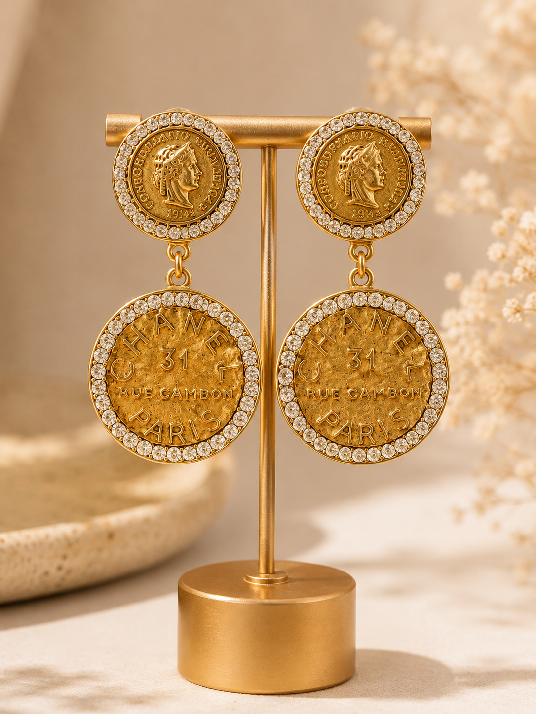 Amber Glow Coin Earrings