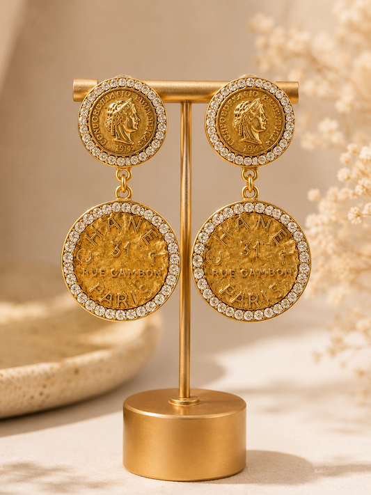 Amber Glow Coin Earrings