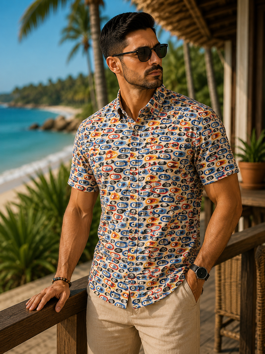 Multicolor Fish Shirt Men's