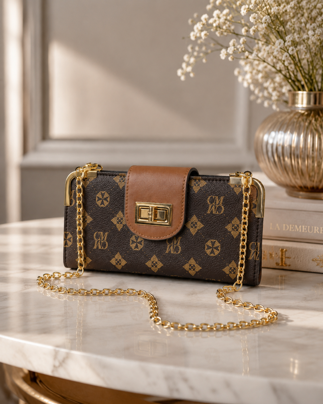 Brown Monogram Chain Wallet Crossbody