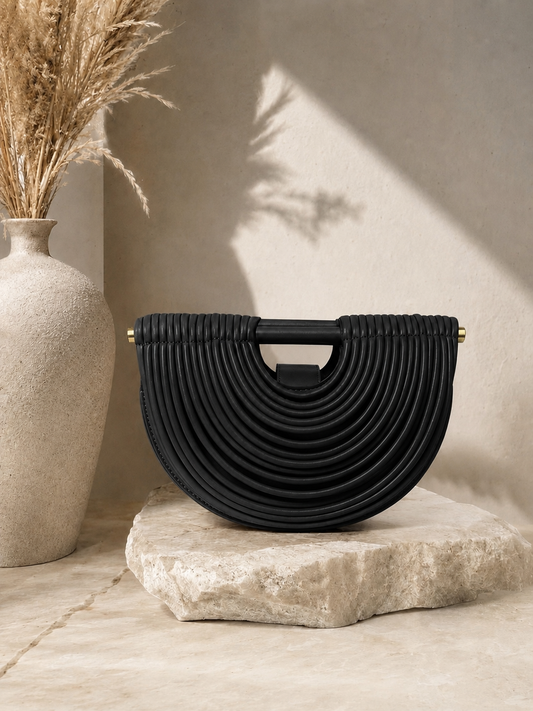 Sculptural Crescent Crossbody Bag