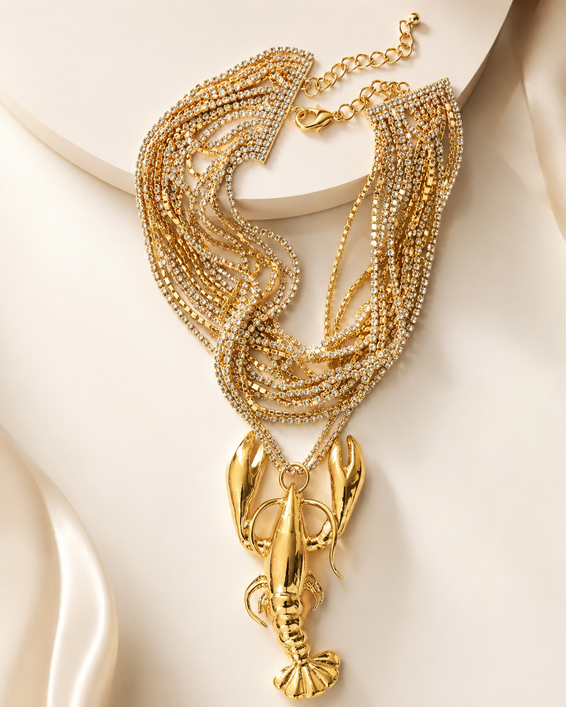 Golden Lobster Statement Necklace