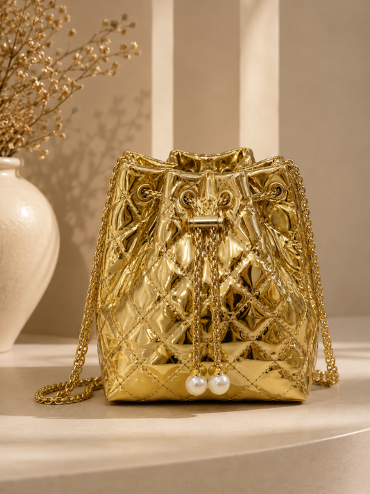Golden Luxe Bucket Bag