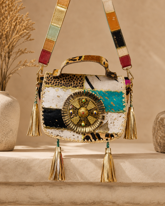 Golden Mosaic Boho Handbag