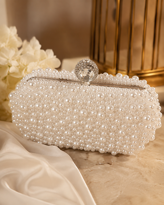 Pearl Luxe Crystal Clutch