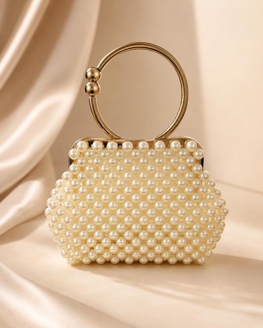 Golden Pearl Ring Handbag